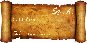Szij Áron névjegykártya